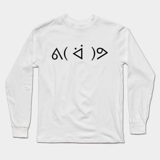 Happy Emoticon ᕕ( ᐛ )ᕗ Japanese Kaomoji Long Sleeve T-Shirt